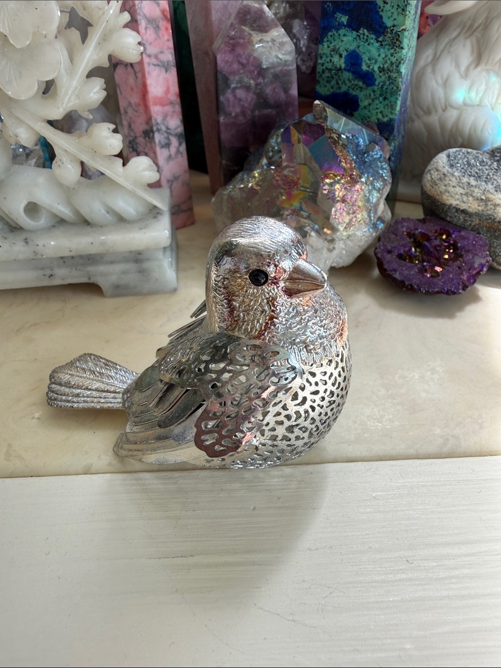 Christophle France Silver Bird Figurine - Shimmer Finish